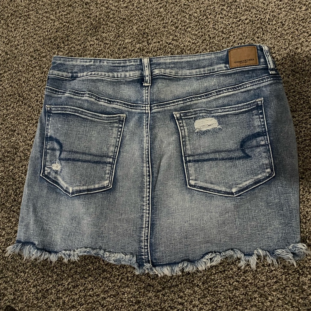 American Eagle high rise denim mini skirt.